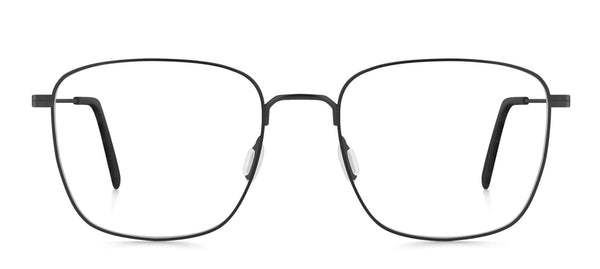 schwarz-matte titan Brillenfassung, Mischung aus runder und eckiger Form, von Munic Eyewear aus München